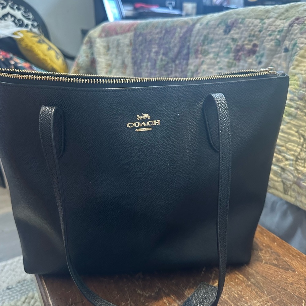 Coach Black Leather Tote